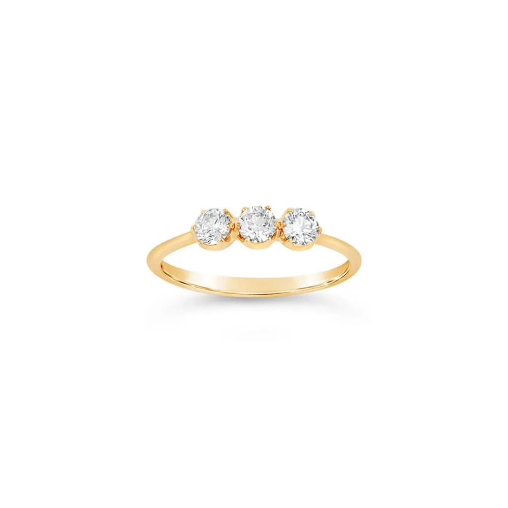 Dinny Hall Mini Ellie Trio Recycled Gold Diamond Pinky Ring