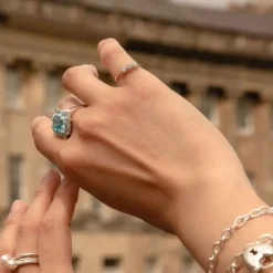 Dinny Hall Mini Ellie Trio Recycled Gold Diamond Pinky Ring