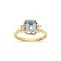 Dinny Hall Mini Mae West 18K Fine Aquamarine & Diamond Ring