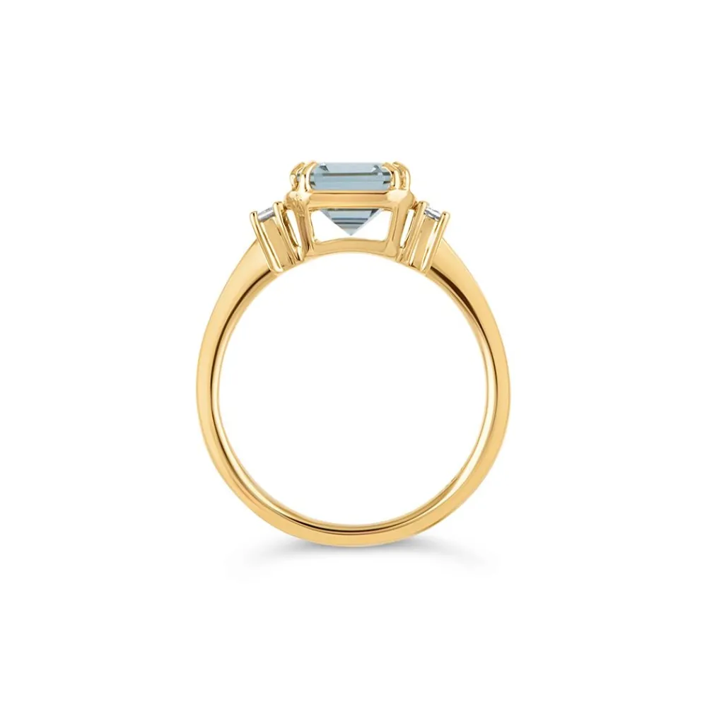 Dinny Hall Mini Mae West 18K Fine Aquamarine & Diamond Ring