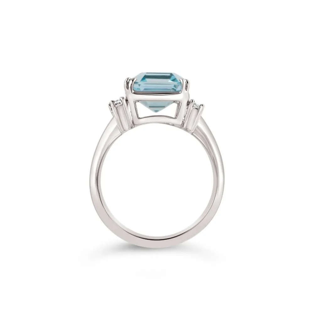 Dinny Hall Mini Mae West 18K Fine Aquamarine & Diamond Ring