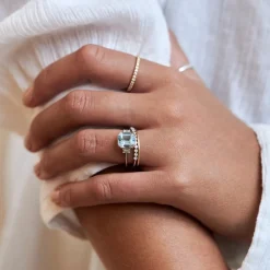 Dinny Hall Mini Mae West 18K Fine Aquamarine & Diamond Ring