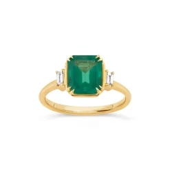 Dinny Hall Mini Mae West 18K Fine Emerald & Diamond Ring