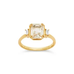 Dinny Hall Mini Mae West 18K Fine Natural White Sapphire & Diamond Ring