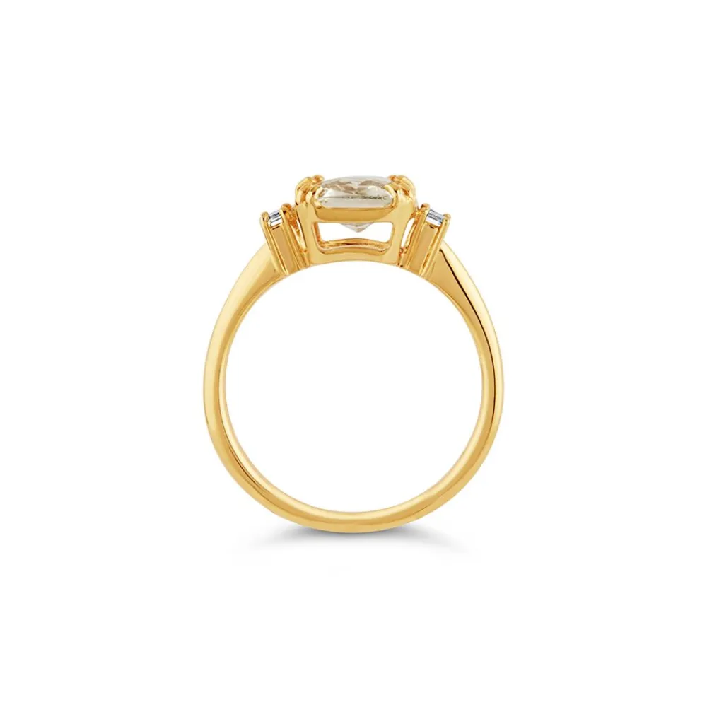 Dinny Hall Mini Mae West 18K Fine Natural White Sapphire & Diamond Ring
