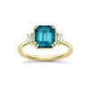 Dinny Hall Mini Mae West 18K Fine Teal Tourmaline & Diamond Ring