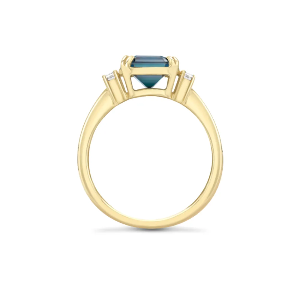 Dinny Hall Mini Mae West 18K Fine Teal Tourmaline & Diamond Ring