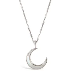 Dinny Hall Moon Charm Pendant With Inlaid Mother Of Pearl