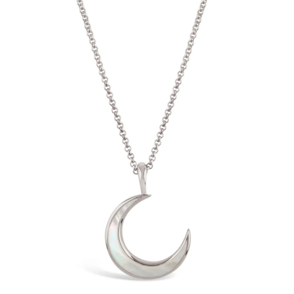 Dinny Hall Moon Charm Pendant With Inlaid Mother Of Pearl