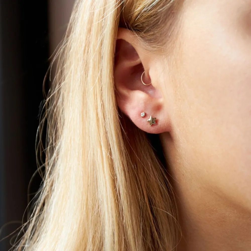 Dinny Hall Recycled Single Gold Tiny Star Stud