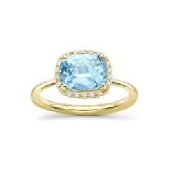 Dinny Hall Sheba Cushion 18K Fine Aquamarine & Diamond Ring