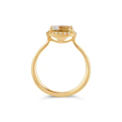 Dinny Hall Sheba Cushion 18K Fine Bi-Colour Parti Blue Lemon Sapphire & Diamond Ring