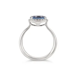 Dinny Hall Sheba Cushion 18K Fine Cornflower Blue Sapphire & Diamond Ring