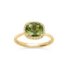 Dinny Hall Sheba Cushion 18K Fine Fern Green Tourmaline & Diamond Ring