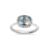 Dinny Hall Sheba Cushion 18K Fine Light Blue Sapphire & Diamond Ring