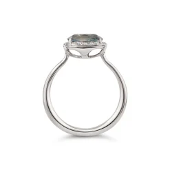 Dinny Hall Sheba Cushion 18K Fine Light Blue Sapphire & Diamond Ring
