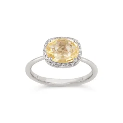 Dinny Hall Sheba Cushion 18K Fine Pale Lemon Yellow Sapphire & Diamond Ring