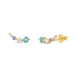 Dinny Hall Shuga Created Diamond & Gemstone Tapering Crawler Studs