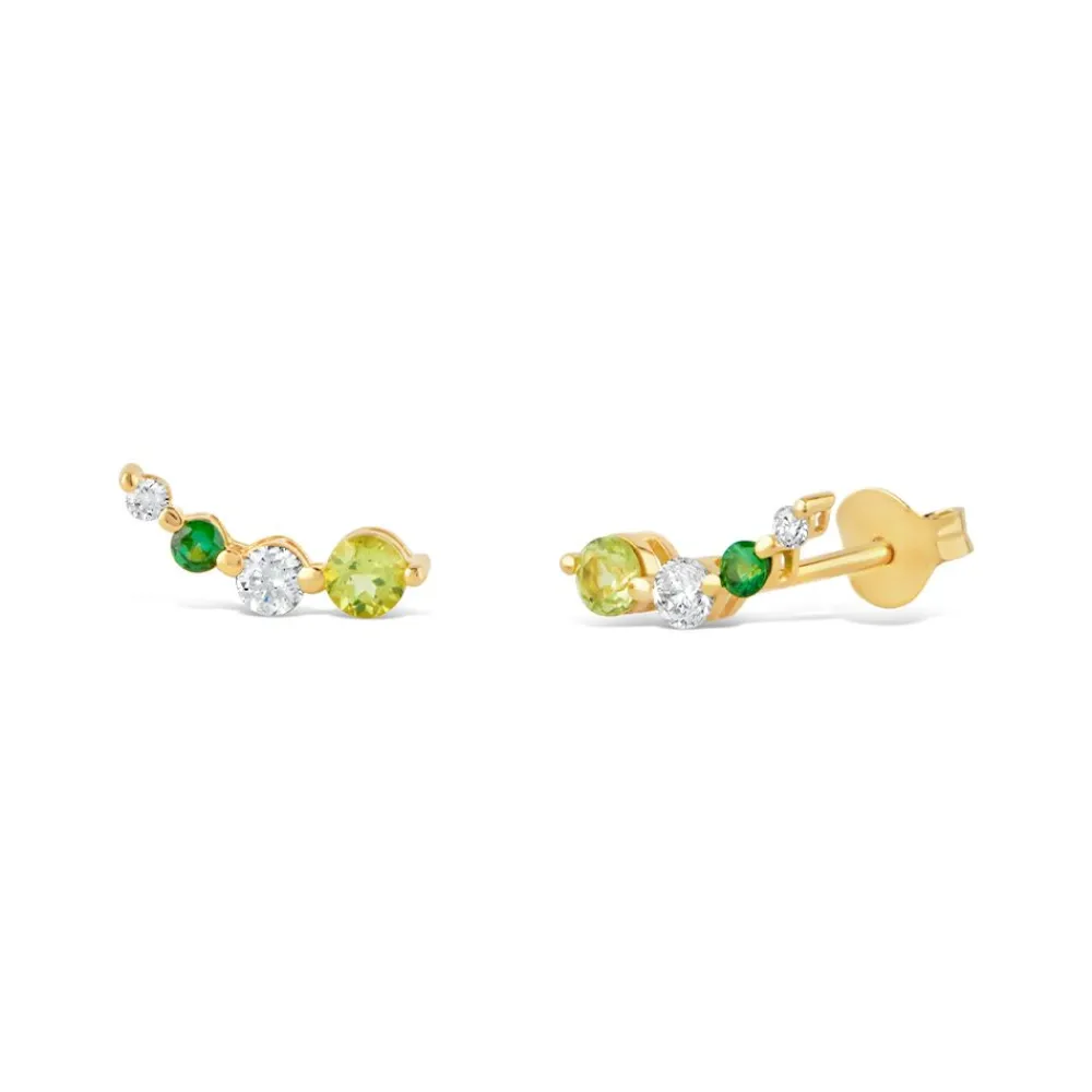 Dinny Hall Shuga Created Diamond & Gemstone Tapering Crawler Studs