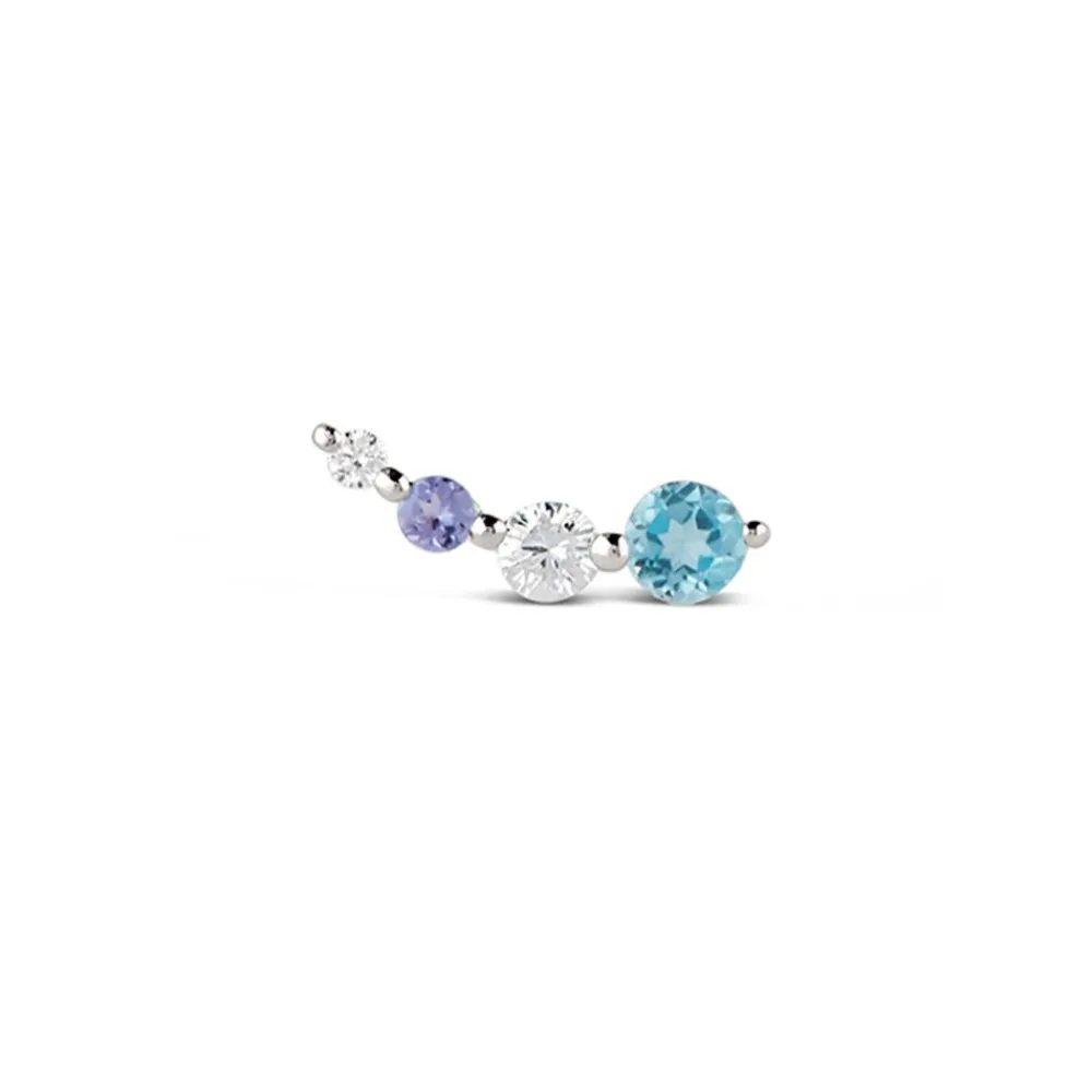 Dinny Hall Shuga Created Diamond & Gemstone Single Tapering Crawler Stud