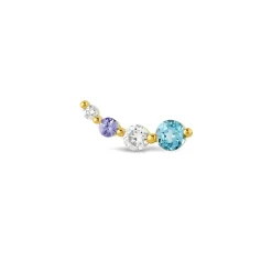 Dinny Hall Shuga Created Diamond & Gemstone Single Tapering Crawler Stud