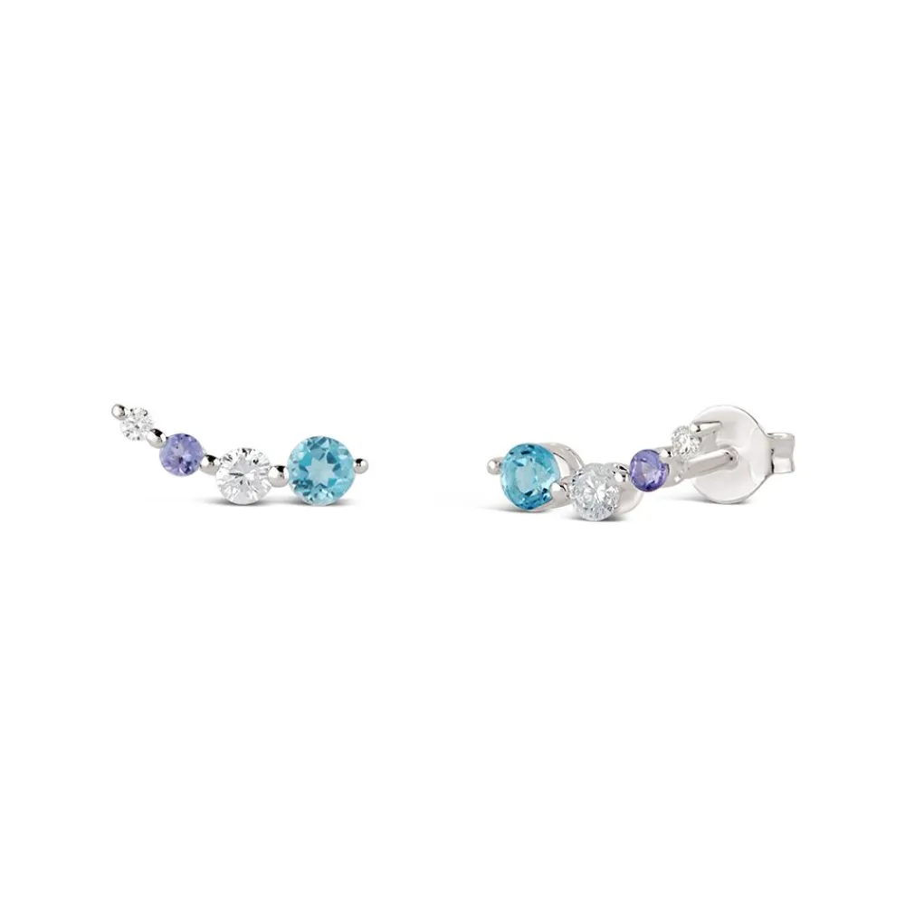 Dinny Hall Shuga Created Diamond & Gemstone Tapering Crawler Studs