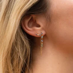 Dinny Hall Shuga Created Diamond & Gemstone Tapering Crawler Studs