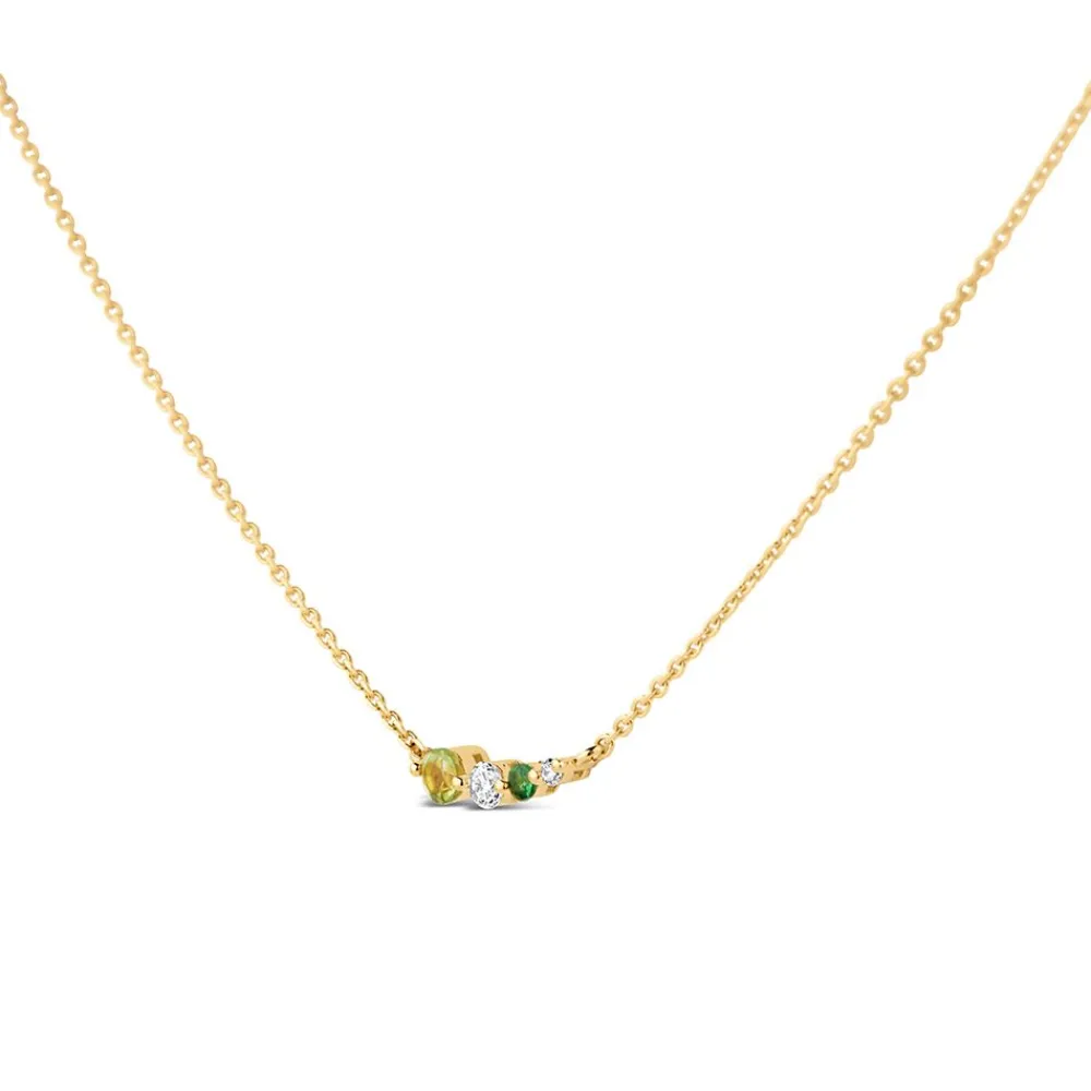 Dinny Hall Shuga Gemstone & Created Diamond Tapering Scoop Necklace