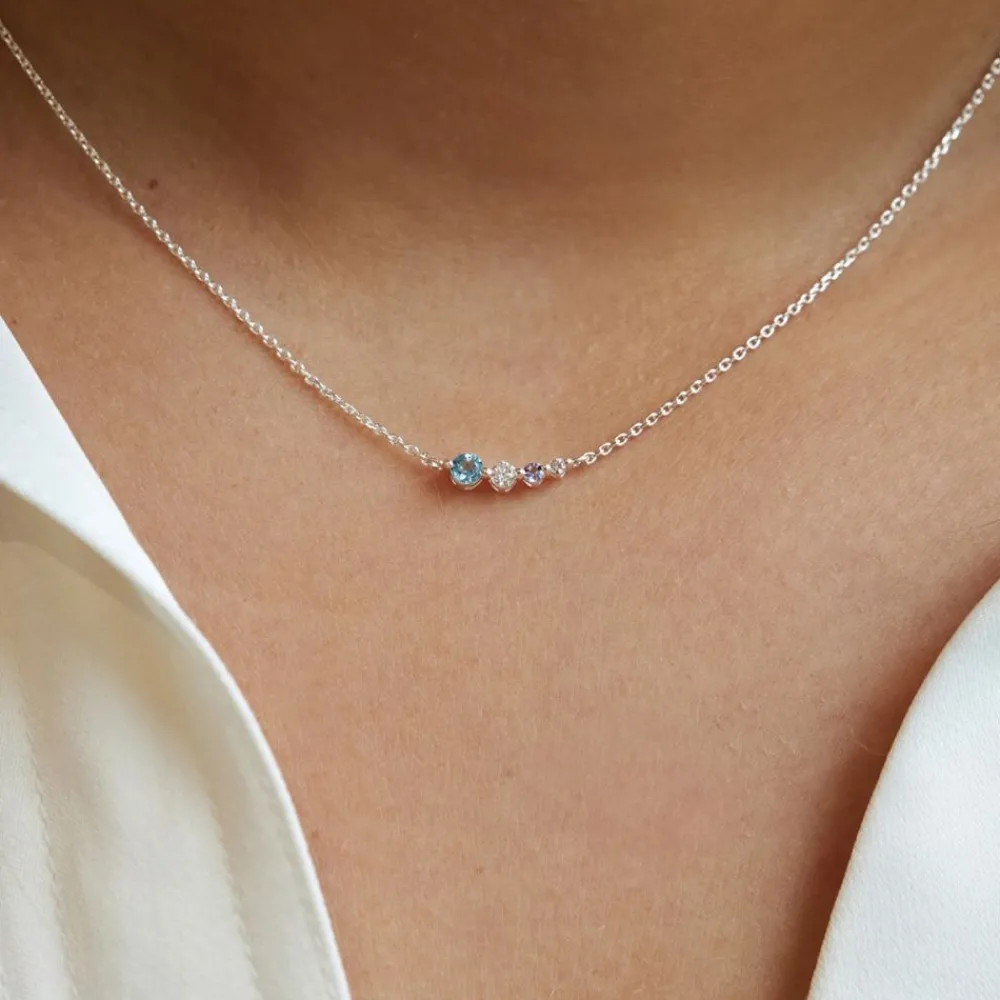 Dinny Hall Shuga Gemstone & Created Diamond Tapering Scoop Necklace