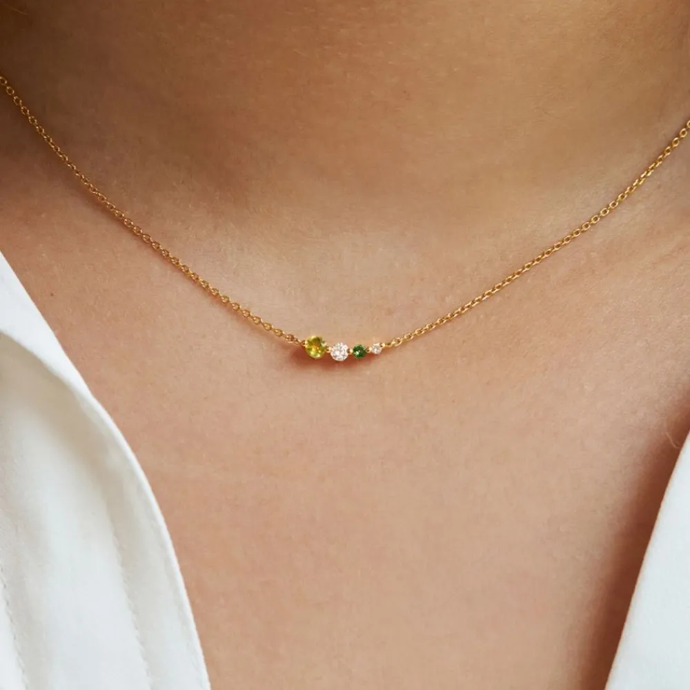 Dinny Hall Shuga Gemstone & Created Diamond Tapering Scoop Necklace