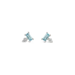 Dinny Hall Shuga Gemstone Baguette & Created Diamond Studs