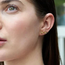 Dinny Hall Shuga Gemstone Baguette & Created Diamond Studs