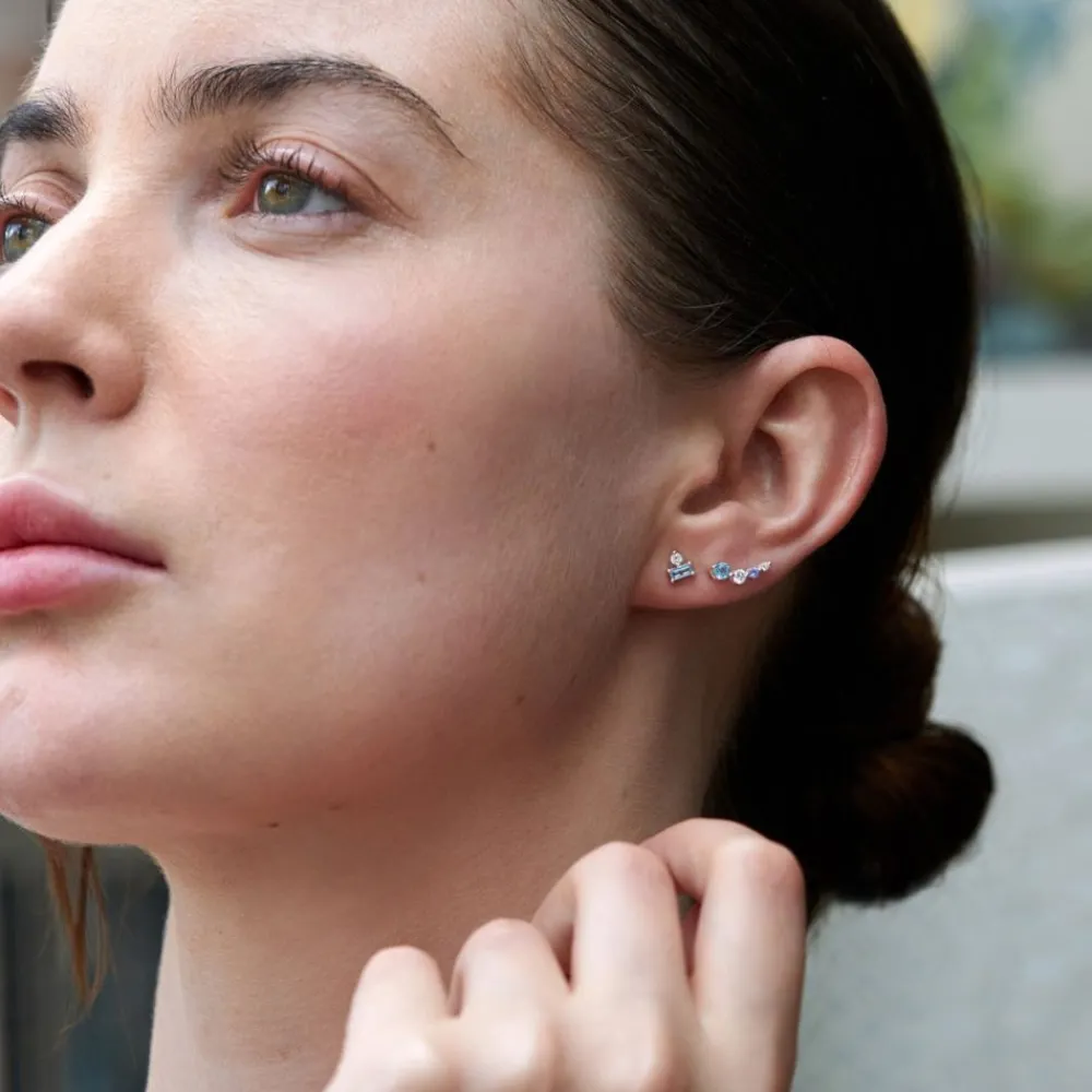Dinny Hall Shuga Gemstone Baguette & Created Diamond Studs
