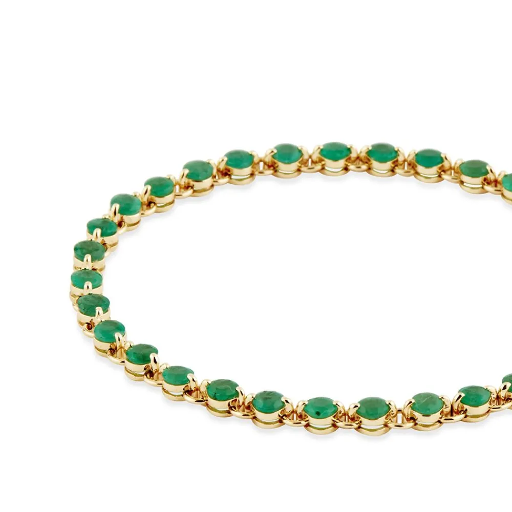 Dinny Hall Shuga 14K Gold Emerald Tennis Bracelet