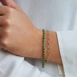 Dinny Hall Shuga 14K Gold Emerald Tennis Bracelet