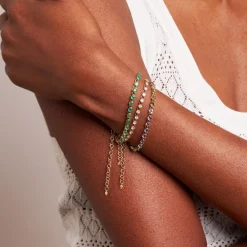 Dinny Hall Shuga 14K Gold Emerald Tennis Bracelet