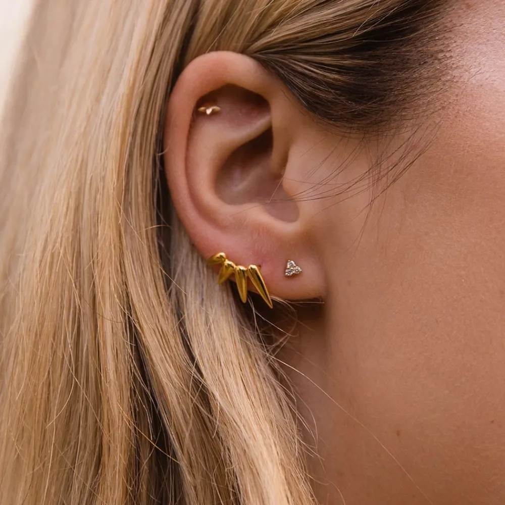 Dinny Hall Shuga 14K Gold Mini Trillion Single Stud