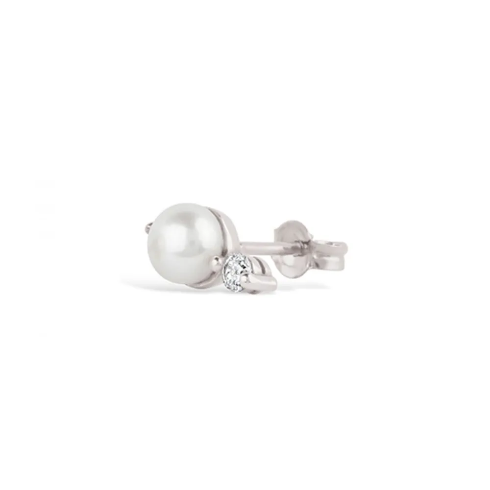 Dinny Hall Shuga 14K Gold Pearl & Diamond Single Stud