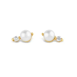 Dinny Hall Shuga 14K Gold Pearl & Diamond Studs