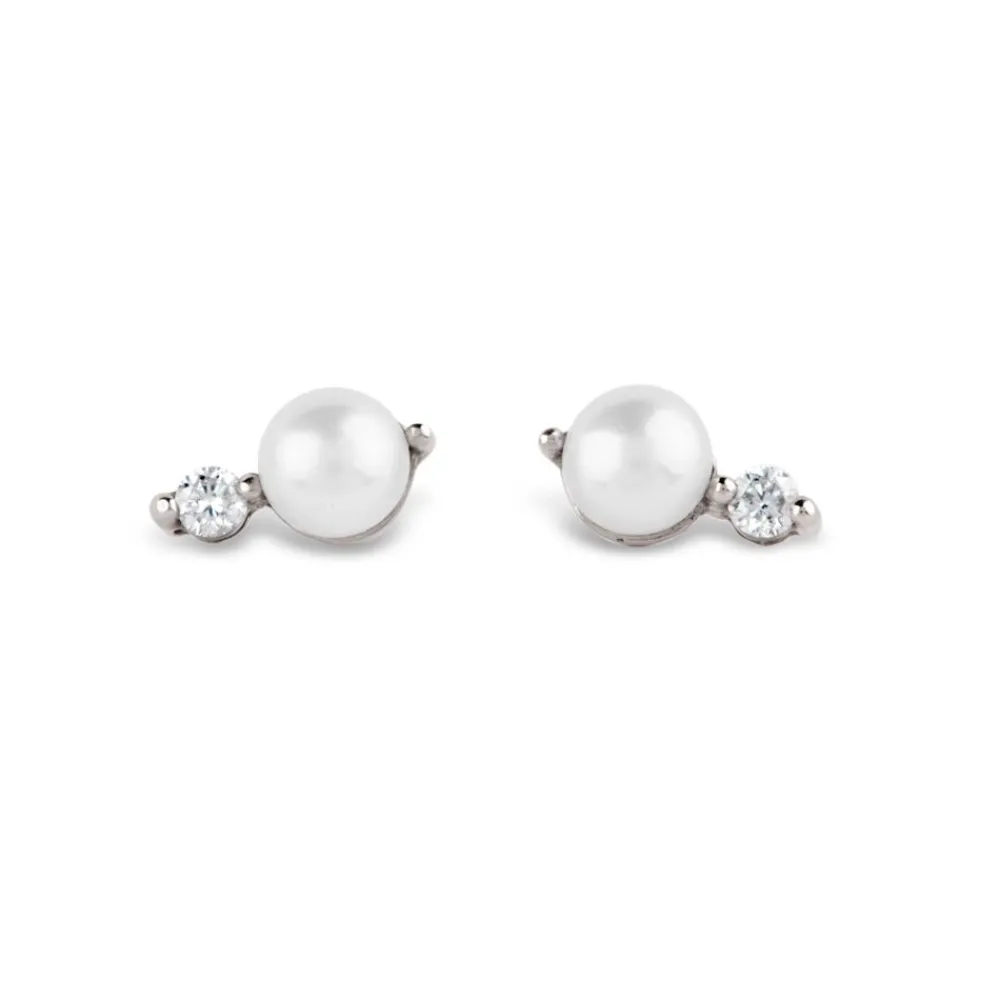 Dinny Hall Shuga 14K Gold Pearl & Diamond Studs