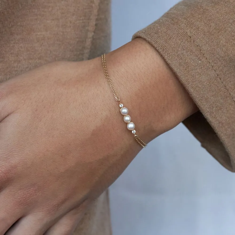 Dinny Hall Shuga 14K Gold Pearl & Diamond Wristlet