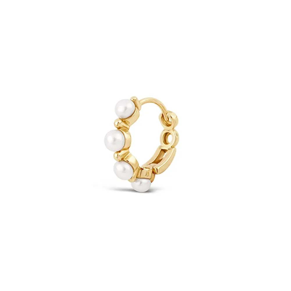 Dinny Hall Shuga 14K Gold Single Pearl Huggie Hoop