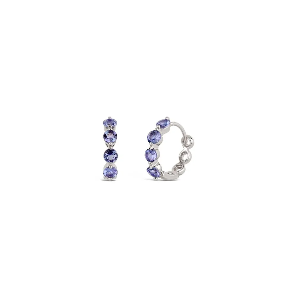 Dinny Hall Shuga 14K Gold Tanzanite Huggie Hoops
