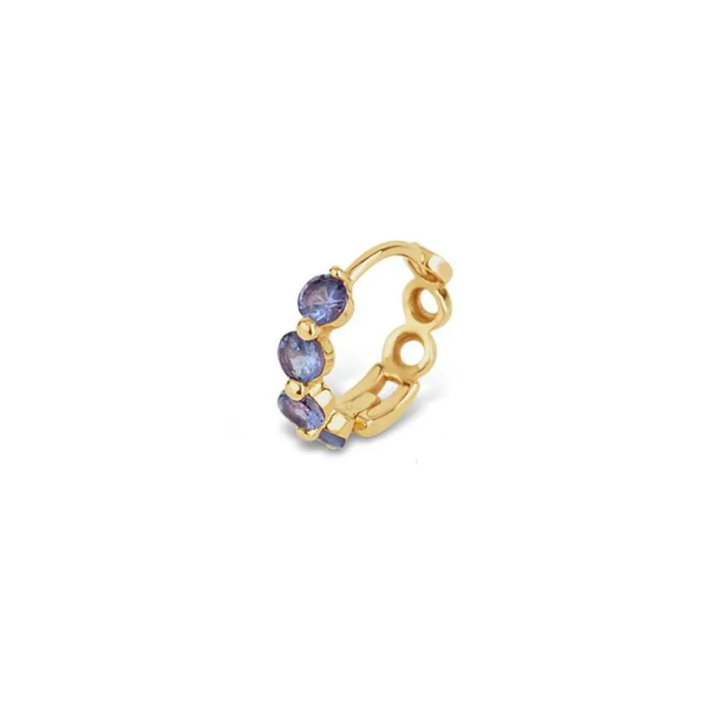 Dinny Hall Shuga 14K Gold Tanzanite Single Huggie Hoop