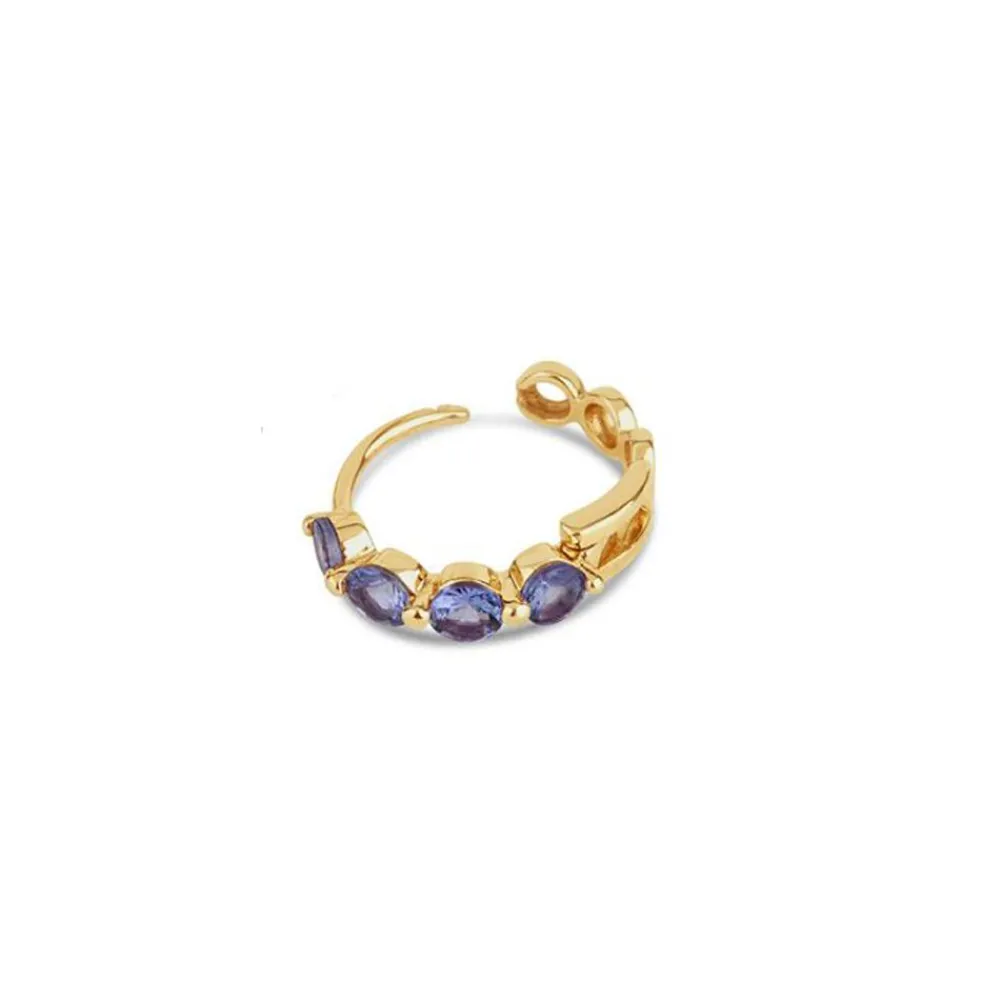 Dinny Hall Shuga 14K Gold Tanzanite Single Huggie Hoop