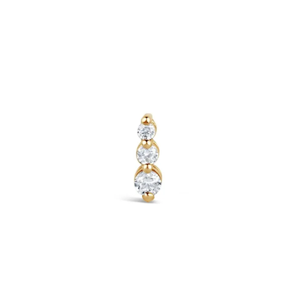 Dinny Hall Shuga 14K Gold Tapering Triple Single Diamond Stud
