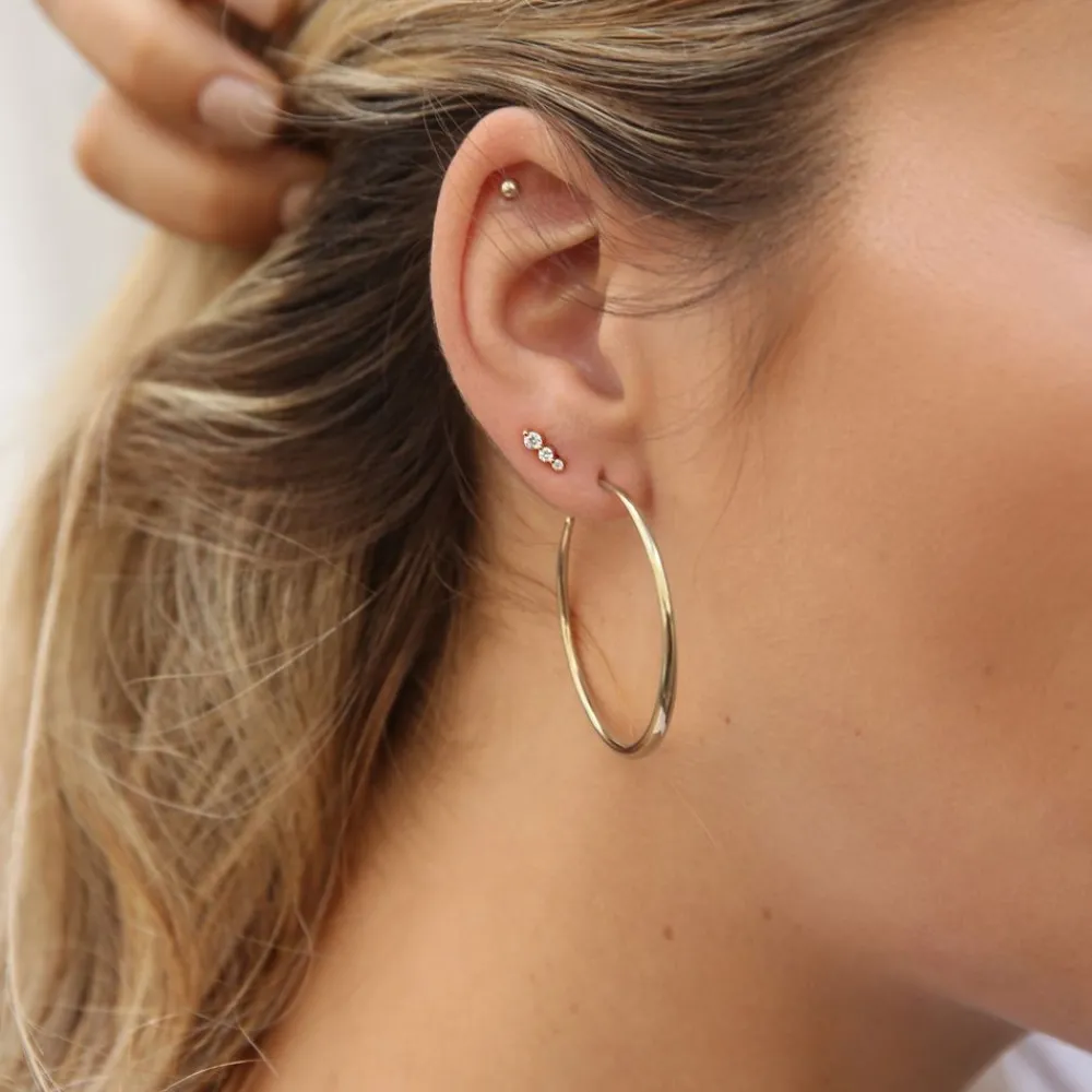 Dinny Hall Shuga 14K Gold Tapering Triple Single Diamond Stud
