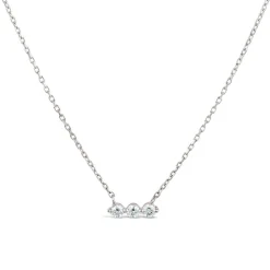 Dinny Hall Shuga 14K Gold Three Stone Diamond Bar Necklace