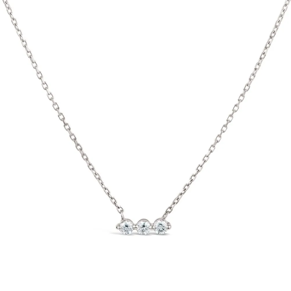 Dinny Hall Shuga 14K Gold Three Stone Diamond Bar Necklace