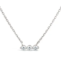 Dinny Hall Shuga 14K Gold Three Stone Diamond Bar Necklace
